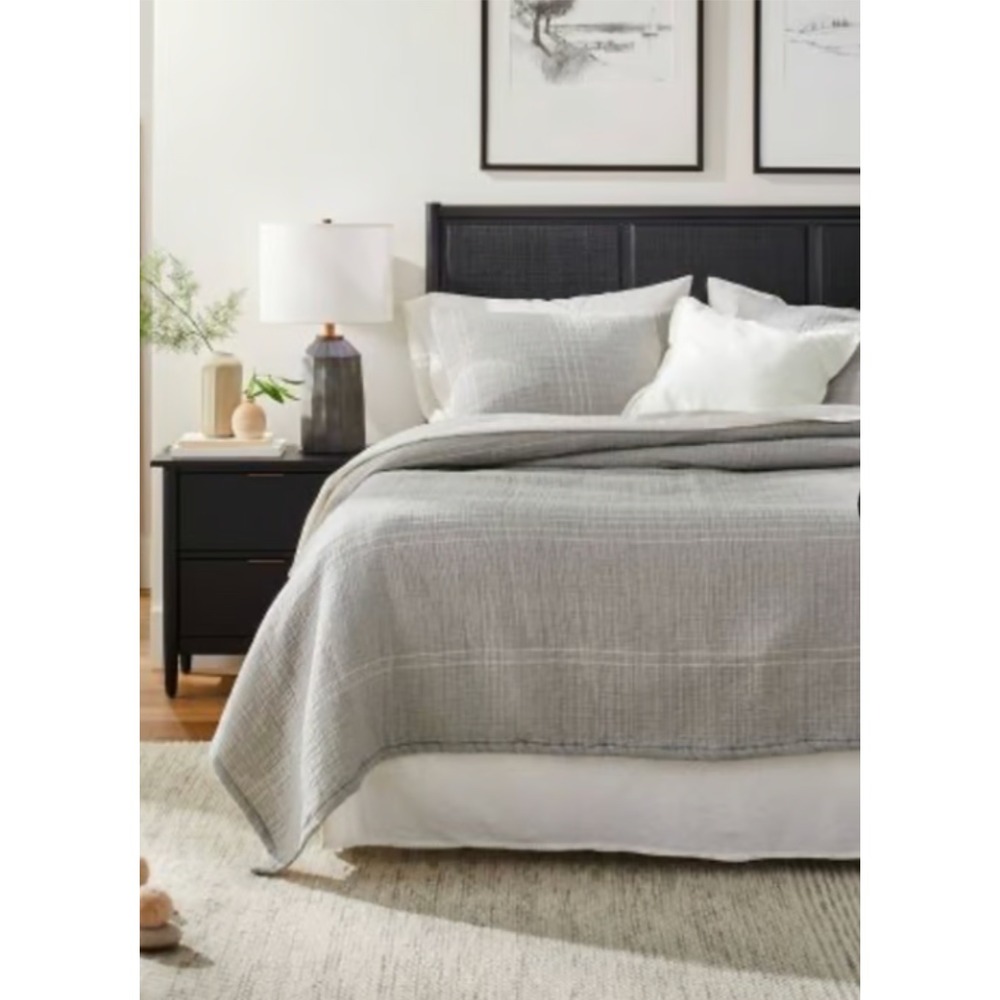 Hearth & Hand with Magnolia Coverlet – Full/Queen Gray Cream Stripe (NWT)